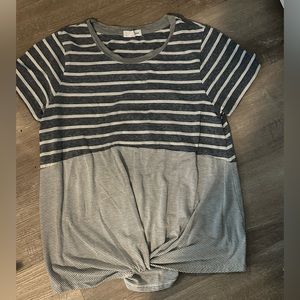 White and grey shirt from Belk